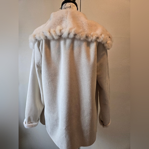 Love Token Faux Fur Coat w/ real Rabbit Fur Trim - Picture 2 of 9